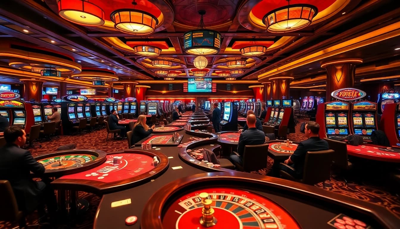 Players engaging with kryptovaluta kurser at a luxurious casino, highlighting excitement and precision.