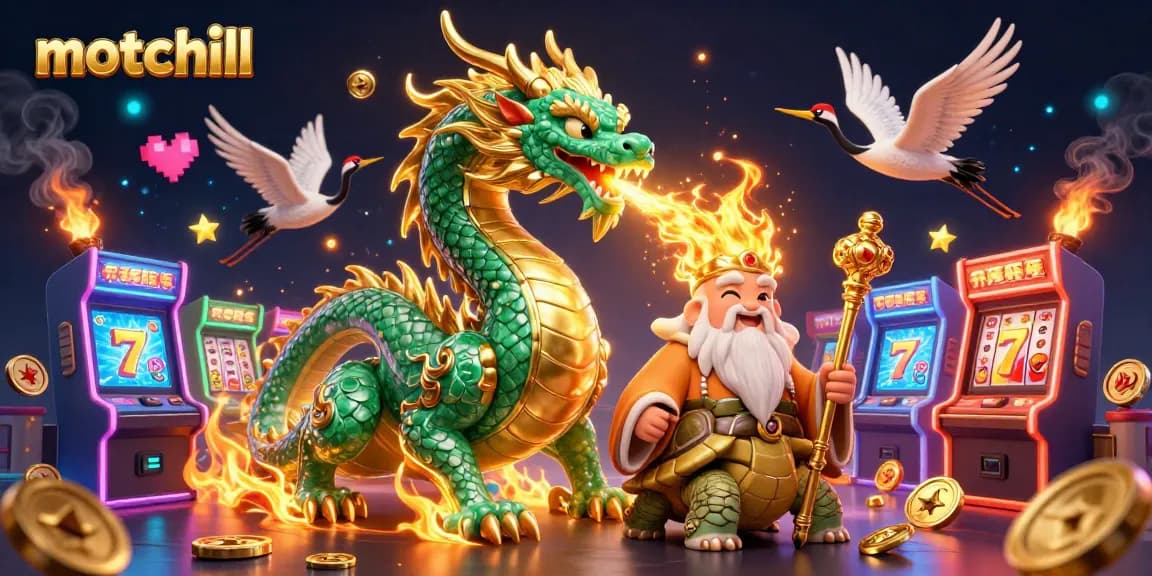 Play engaging games on motchill with refreshing imagery of a jade dragon and enchanting casino elements.