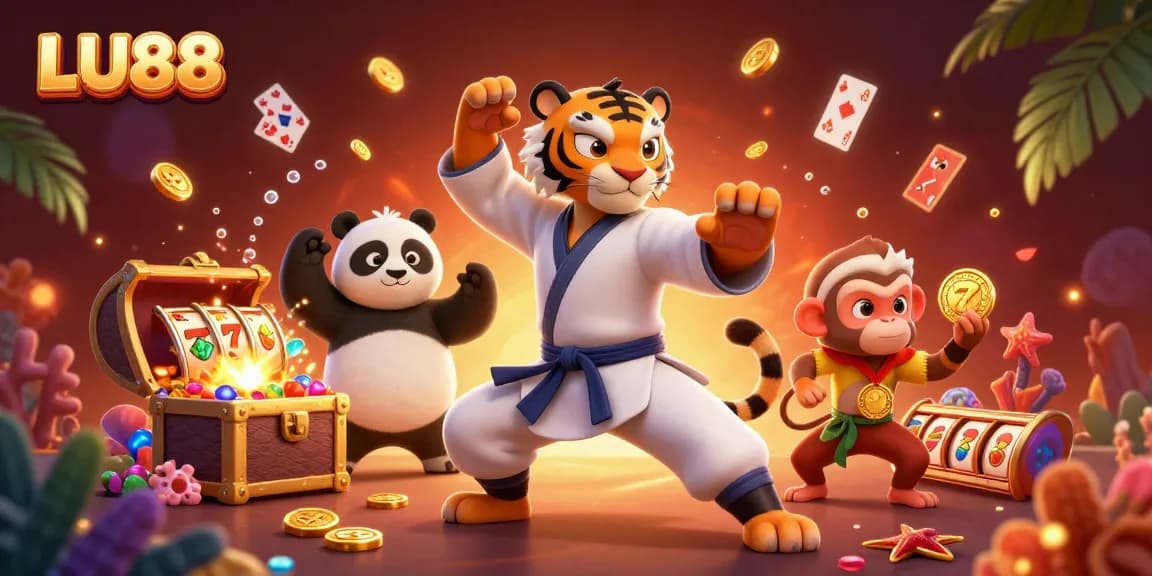 LU88 attracts players with exciting slots and dynamic rewards amid vibrant casino-themed elements.