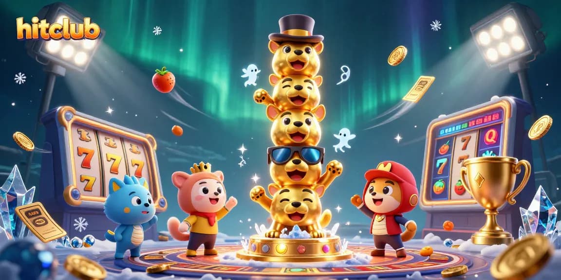 Experience jackpot thrills with Hitclub's vibrant 3D gaming world, showcasing diverse casino elements.