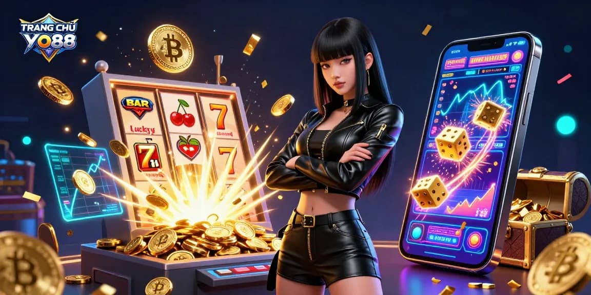 Experience winning action at TRANG CHỦ YO88 with vibrant slot machines and dynamic gaming elements.