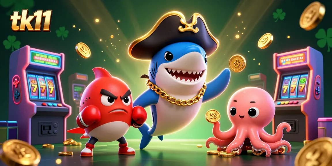 Engage with tk11's colorful casino experience featuring cartoon characters and vibrant gaming elements.
