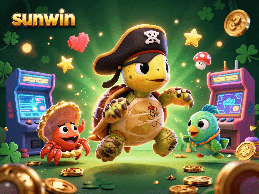 Engage in thrilling play at sunwin with a dynamic scene featuring lively casino elements.