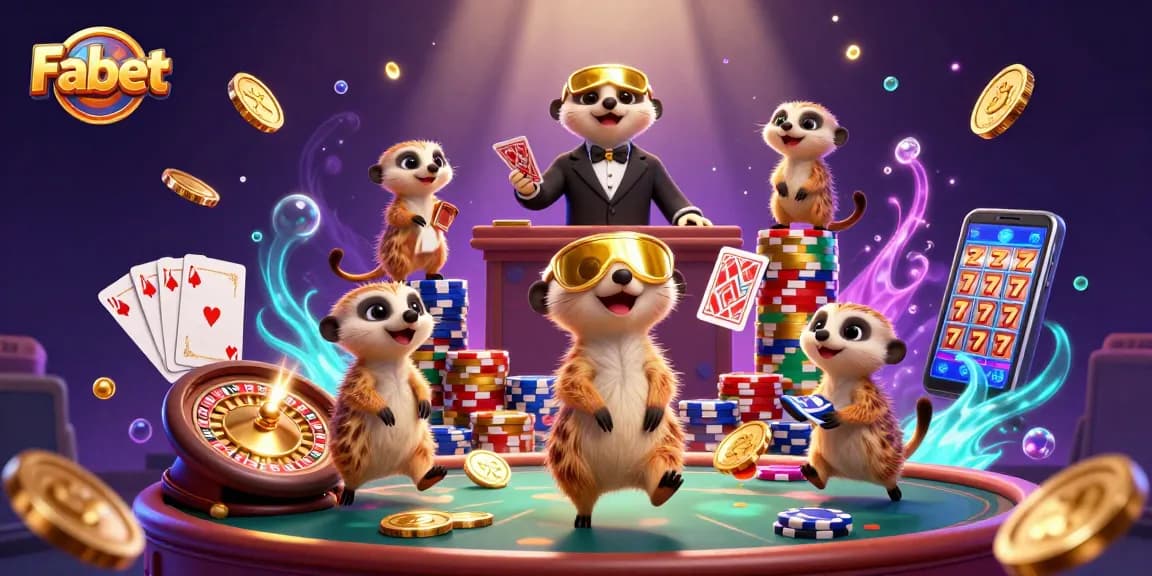 Experience thrilling gameplay at Fabet's vibrant casino operated by cheeky meerkats.
