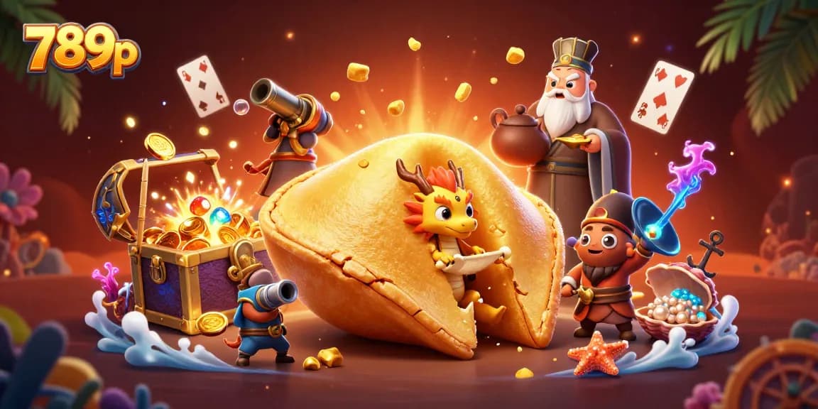 Experience 789p's exciting online casino with a colorful, dynamic illustration of fortune and adventure.