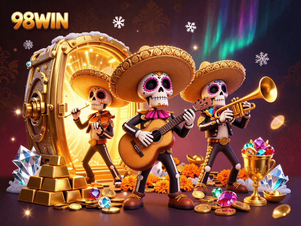 Join the excitement at 98WIN where a vibrant mariachi band celebrates winning at the online casino!