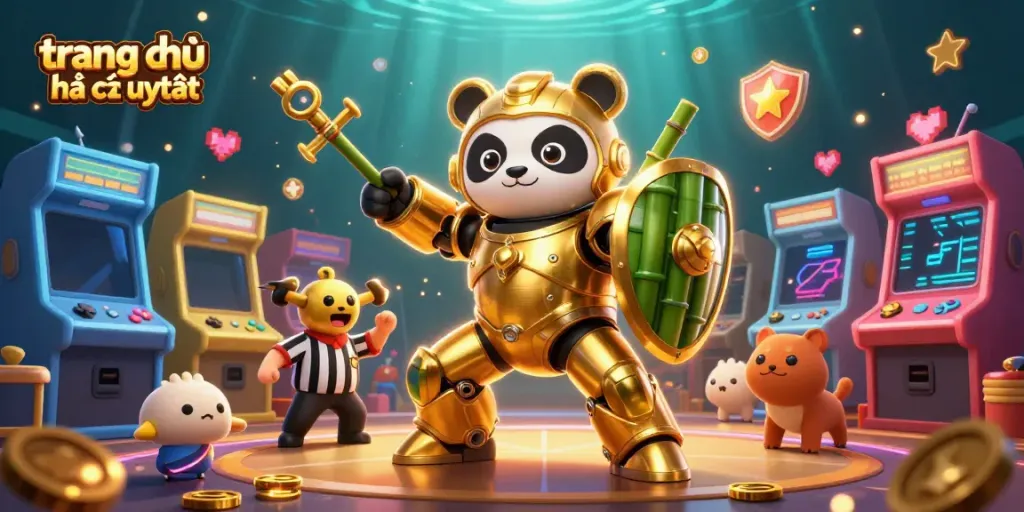 Play on the trusted trang chủ nhà cái uy tín with vibrant casino elements and high-energy characters