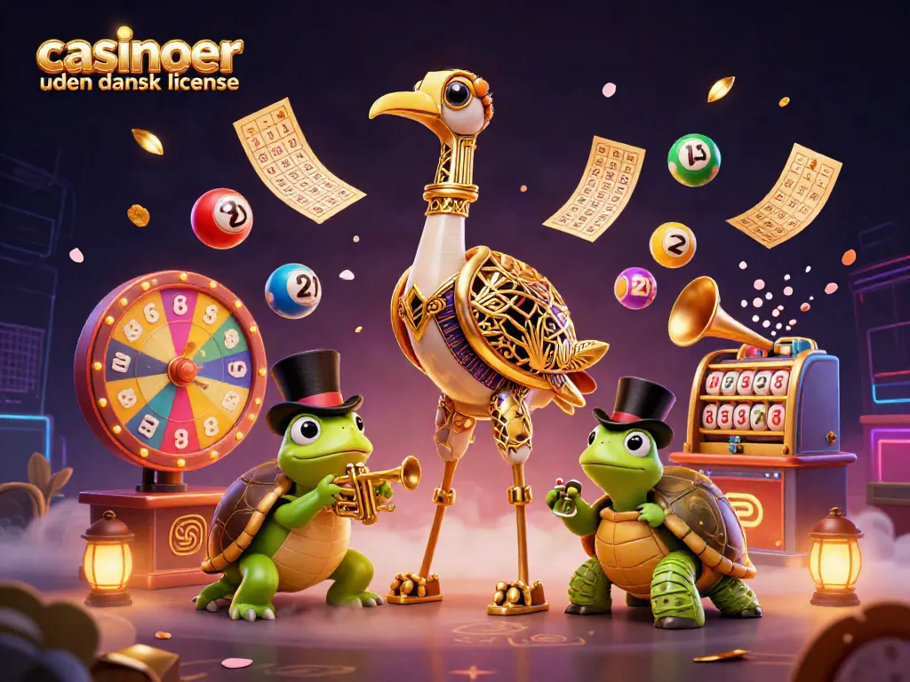 Experience excitement at casinoer uden dansk licens with lively characters amidst lottery elements and jackpot vibes.