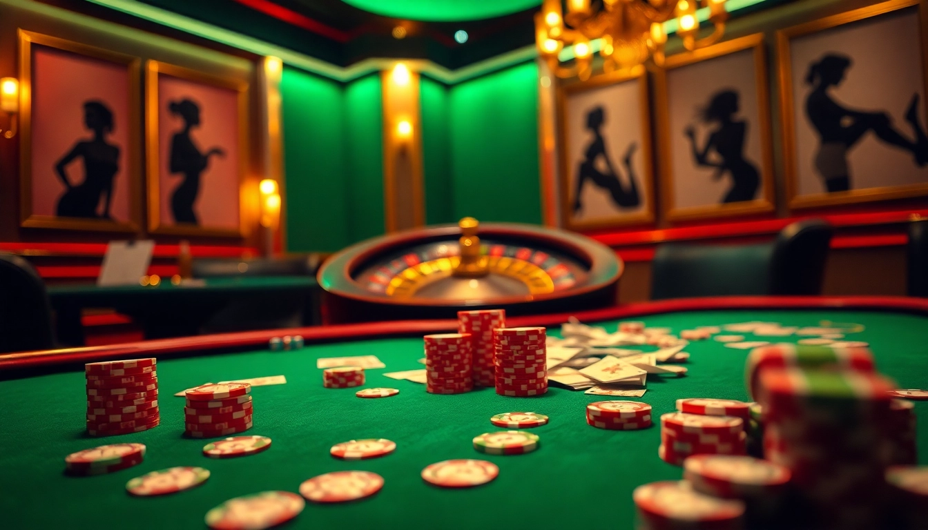 Join the excitement of Svenska Nudes at an upscale casino poker table, featuring lively chips and glamorous cards.