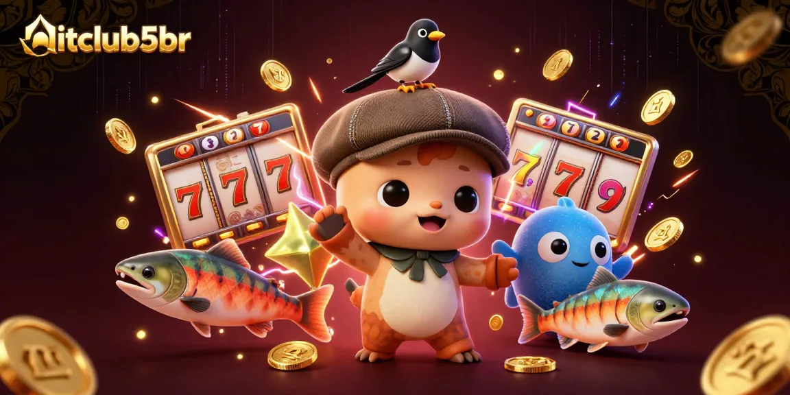 Win big at hitclub5br with thrilling slot games featuring jackpot counters and playful characters.