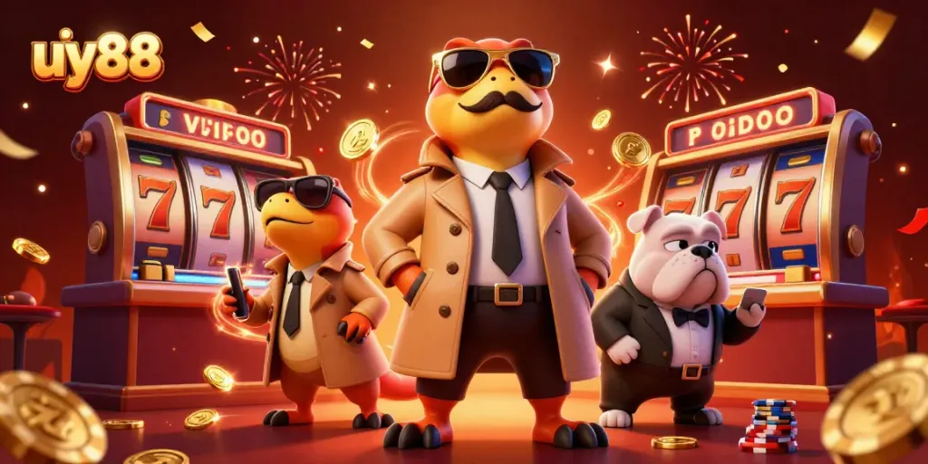 Discover the fun and excitement of uy88 with raptors sneaking into a VIP casino lounge.