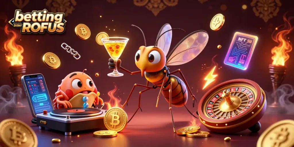 Engage in betting sider uden ROFUS amidst vibrant casino elements and dynamic characters.