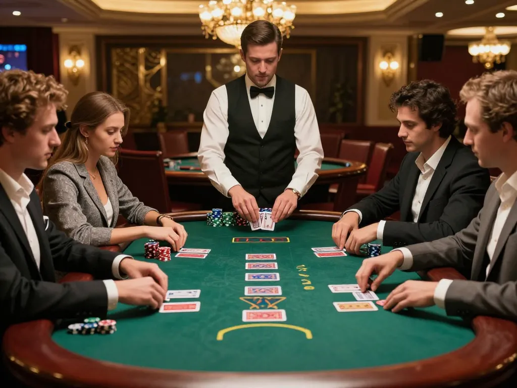 VUA88 players placing strategic bets at a high-stakes blackjack table with luxurious decor