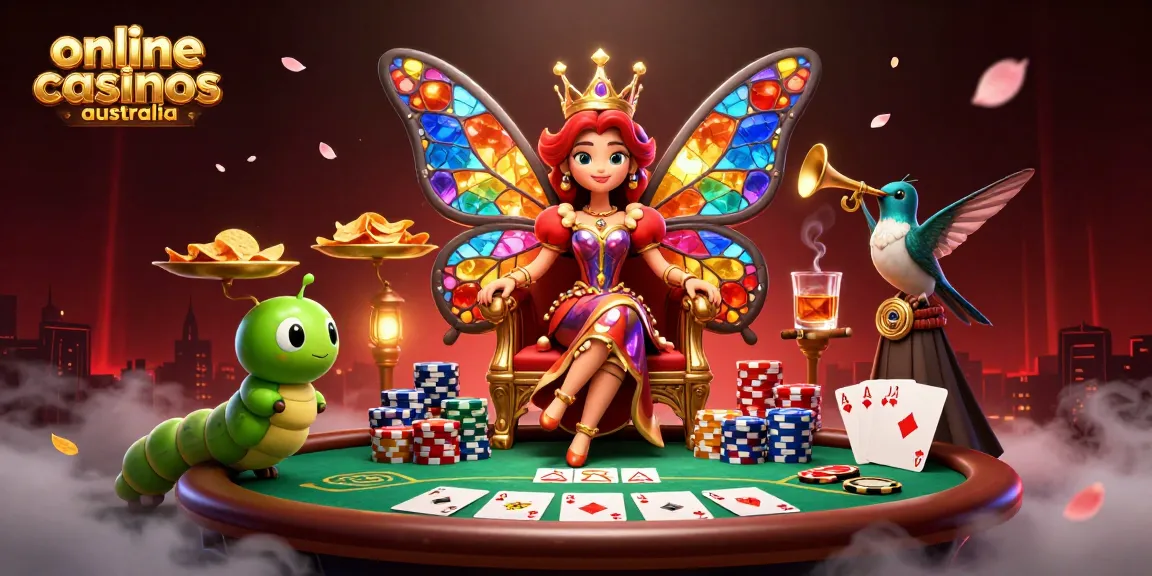 Experience thrilling gameplay at online casinos Australia with vibrant casino illustrations featuring poker elements.