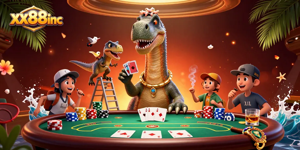 Experience thrilling gaming at xx88inc with a vibrant and dynamic 3D casino scene.