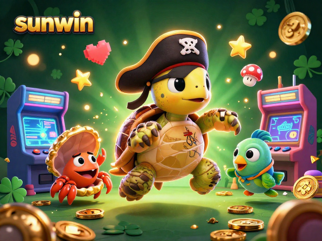 Engage in thrilling play at sunwin with a dynamic scene featuring lively casino elements.