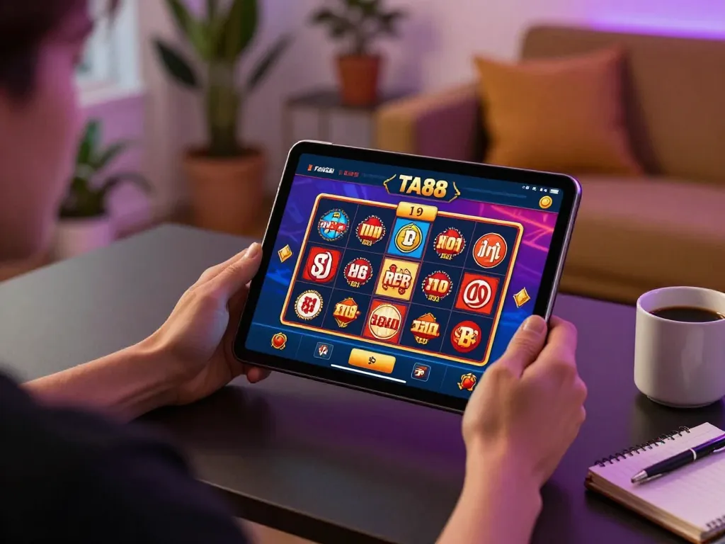 TA88 mobile app on tablet demonstrates engaging online casino gaming experience