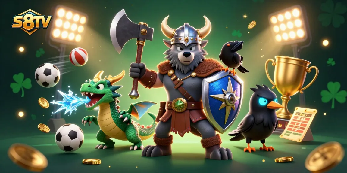 Engage with S8TV's thrilling live sports excitement featuring dynamic characters and vibrant game elements.