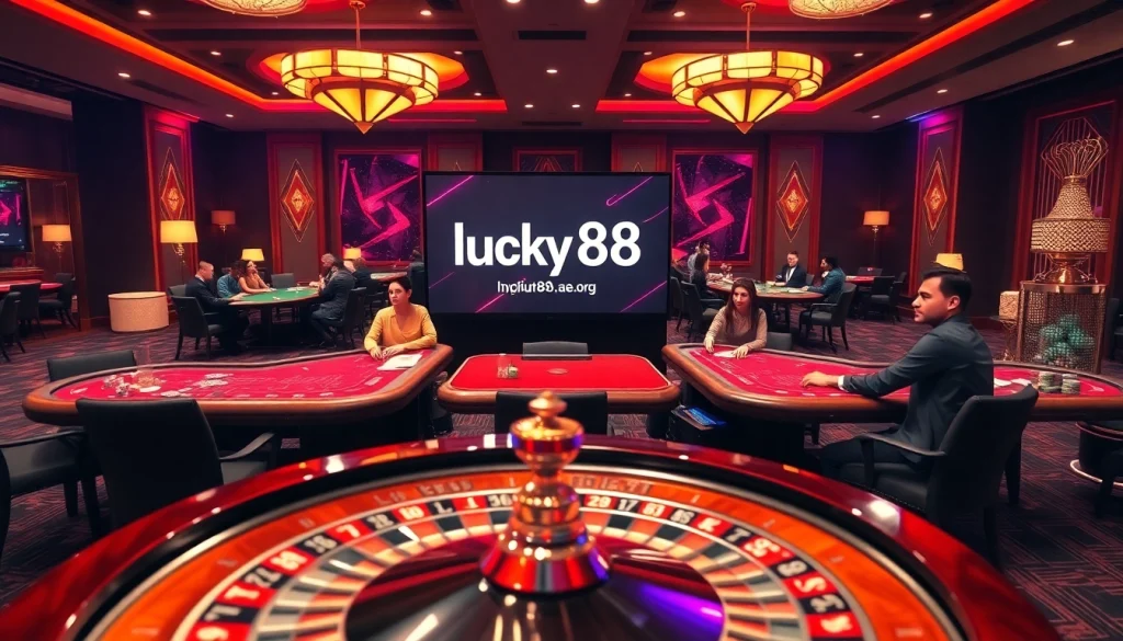 Engage in thrilling poker games at https://lucky88.ae.org/ surrounded by a luxurious casino atmosphere.