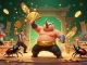 Engage with the thrill of winning at link sunwin featuring a dynamic beetle sumo champion amidst a vibrant casino atmosphere.