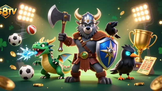 Engage with S8TV's thrilling live sports excitement featuring dynamic characters and vibrant game elements.